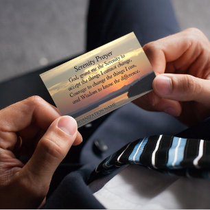 Serenity Prayer Orange Sunset Photo Magnetic Card