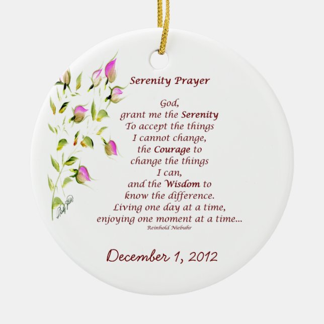 Serenity Prayer Ornament (Front)