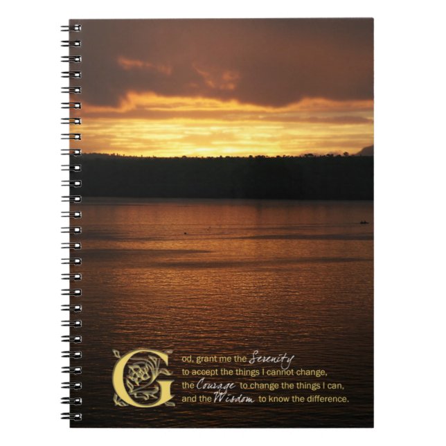 Serenity Prayer Over Sunset Journal (Front)
