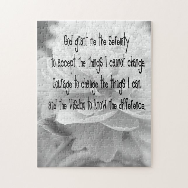 Serenity Prayer Peony Jigsaw Puzzle (Vertical)