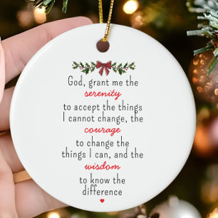 Serenity Prayer Personalised Christmas Ceramic Ornament