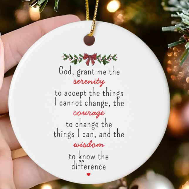 Serenity Prayer Personalised Christmas Ceramic Ornament (Creator Uploaded)