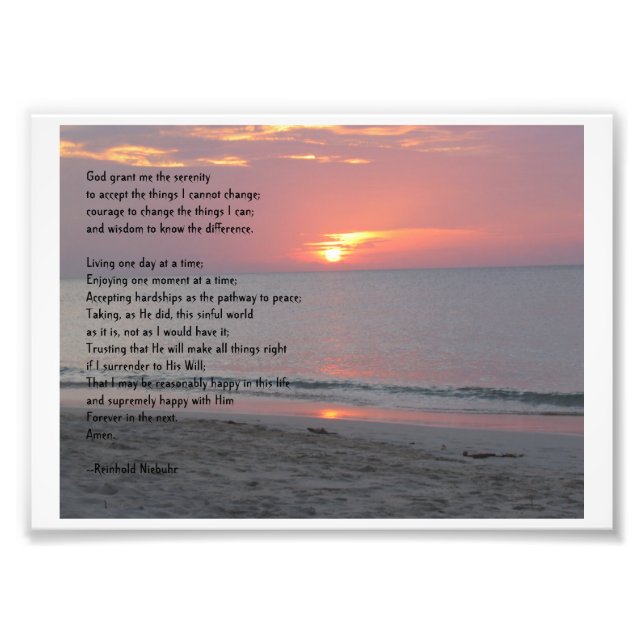 Serenity Prayer Photo Print (Front)