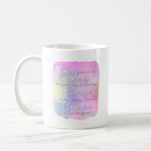Serenity Prayer Pink and Gold Coffee Mug