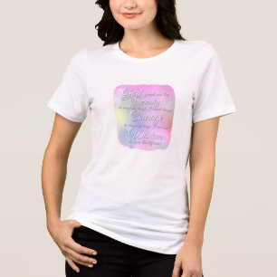 Serenity Prayer Pink and Gold Coffee Mug Tri-Blend Shirt