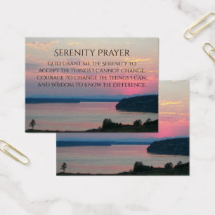 Serenity Prayer Pink Seascape Sunset Profile Card
