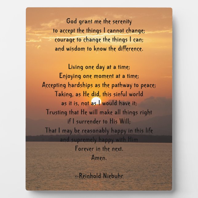 Serenity Prayer Plaque (Front)