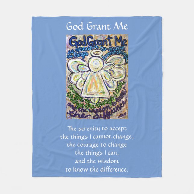 Serenity Prayer Poem Angel Custom Fleece Blankets (Front)