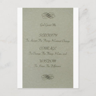 Serenity Prayer Poem Postcard