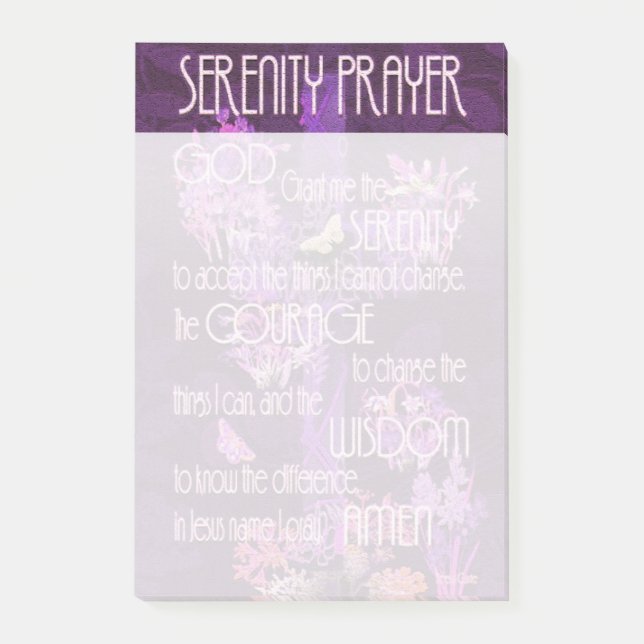 Serenity Prayer Post-it Notes (Front)