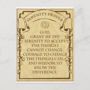 SERENITY PRAYER POSTCARD