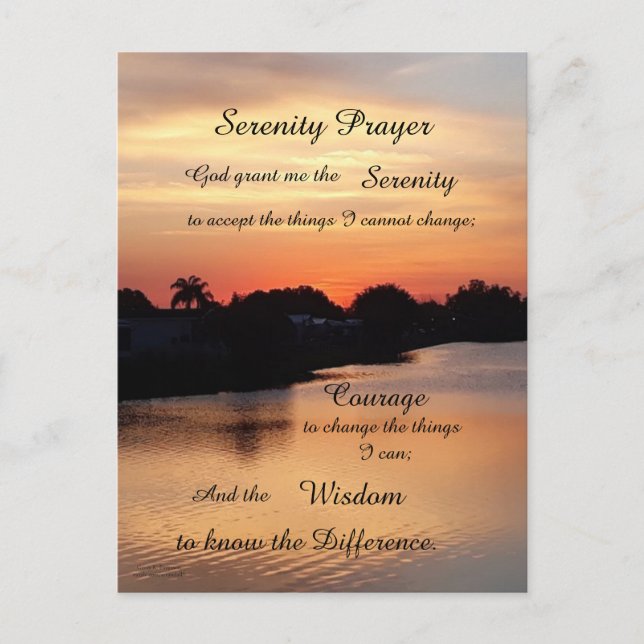 SERENITY PRAYER POSTCARD (Front)