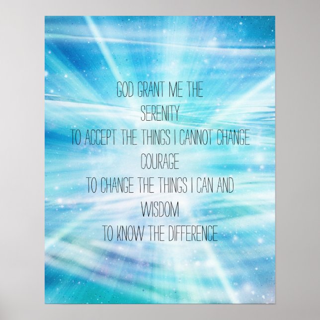 Serenity Prayer Poster (Front)