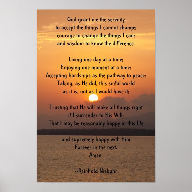 Serenity Prayer Poster (Front)
