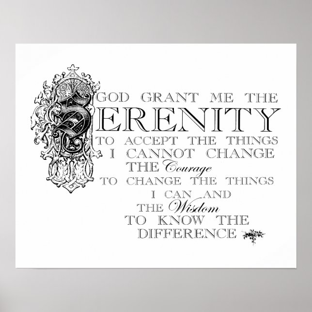 Serenity Prayer Poster (Front)
