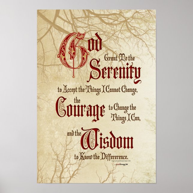 Serenity Prayer Poster (Front)