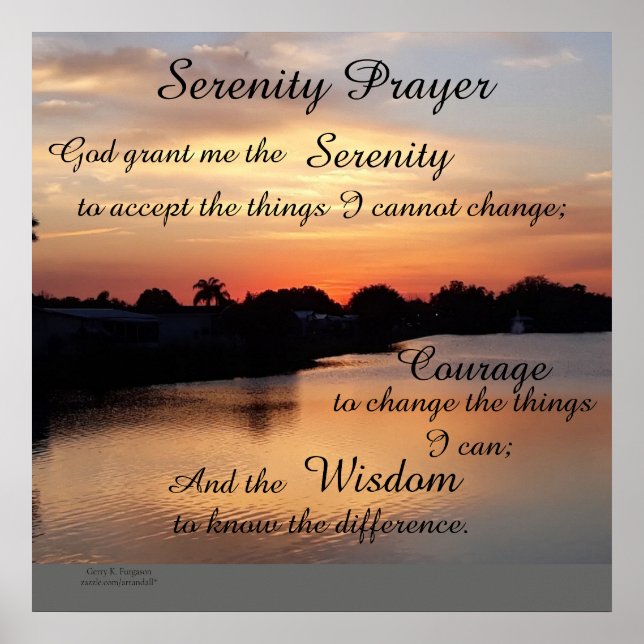 SERENITY PRAYER POSTER (Front)