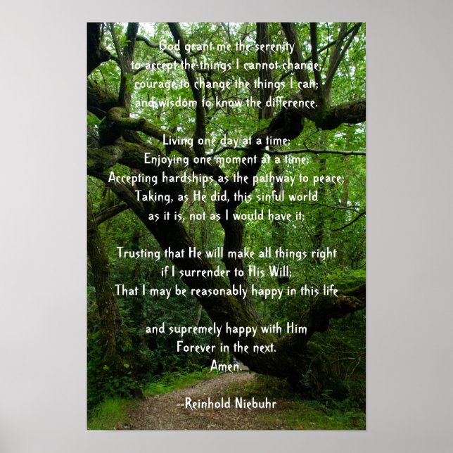 Serenity Prayer Poster (Front)