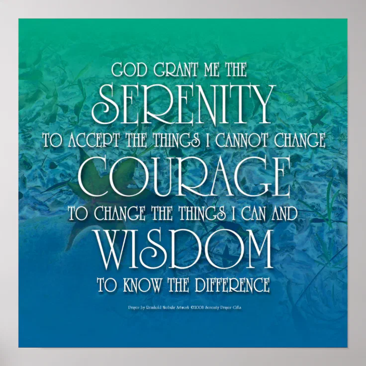 Serenity Prayer Poster Zazzle 