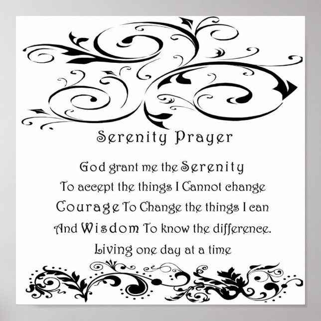 Serenity Prayer Poster (Front)
