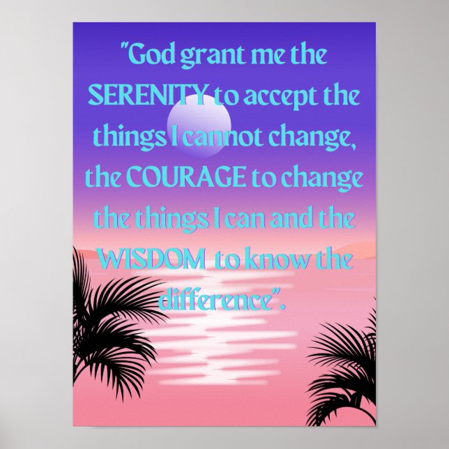Serenity Prayer Poster (Front)