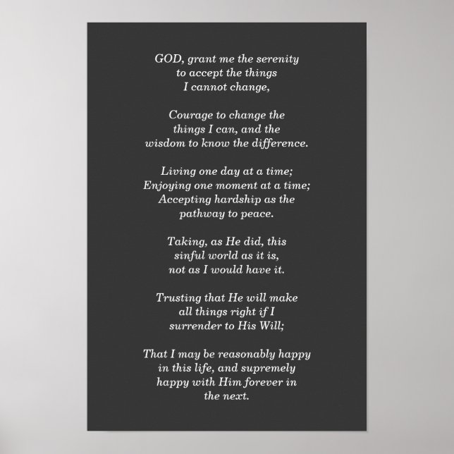 Serenity Prayer - print (Front)