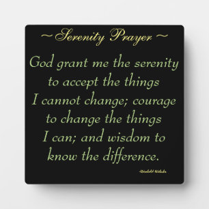 Serenity Prayer Quote Plaque