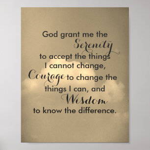 Serenity prayer quote  poster nature photo art