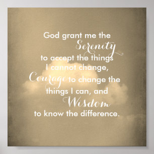 Serenity prayer quote  poster nature photo art