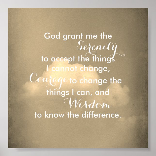 Serenity prayer quote  poster nature photo art (Front)