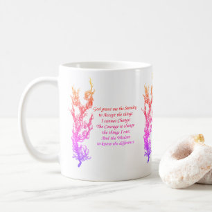 Serenity Prayer Rainbow Colours Inspirational Coffee Mug