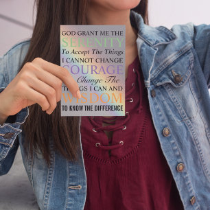 Serenity Prayer Rainbow Photo Magnetic Card