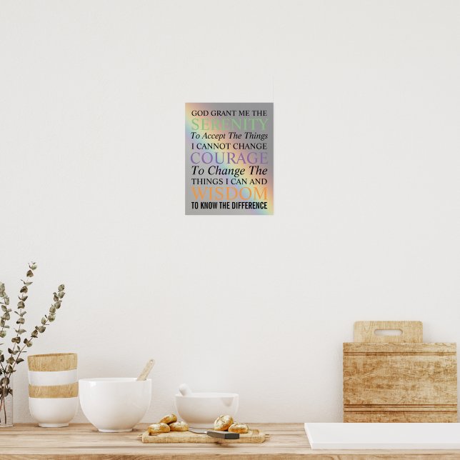 Serenity Prayer Rainbow Photographic Poster (Kitchen)