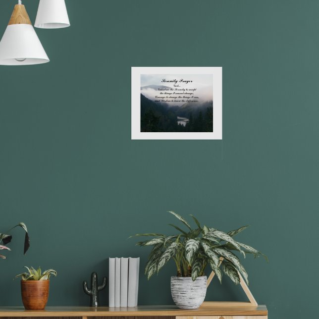 Serenity Prayer River Valley Landscape Poster (Living Room 1)