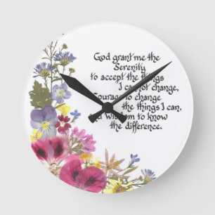 Serenity Prayer Round Clock