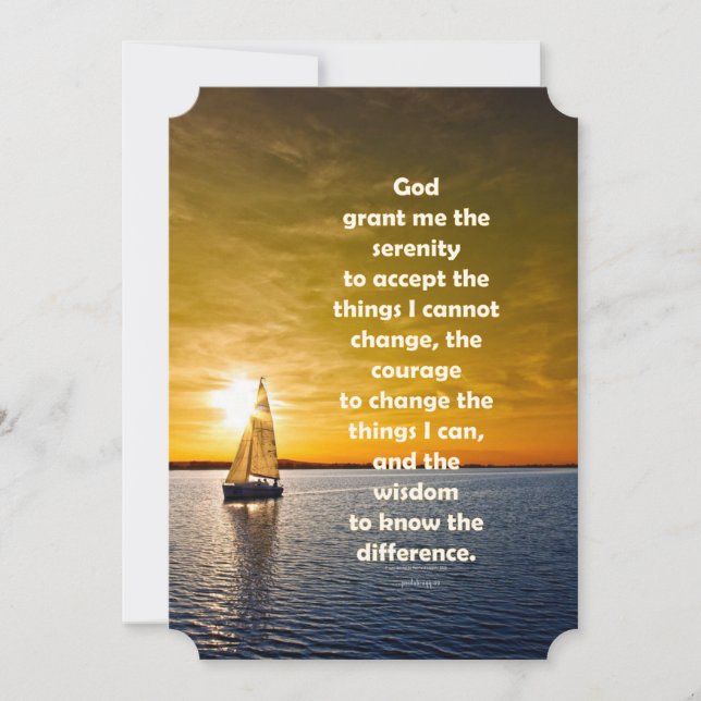 Serenity Prayer: Sailboat in Ocean, Strength/Recov (Front)