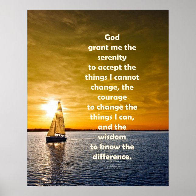 Serenity Prayer: Sailboat in Ocean, Strength/Recov Poster (Front)