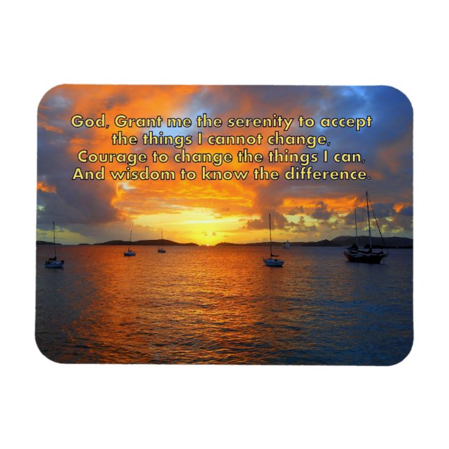 Serenity Prayer Sailboats at Sunset Magnet (Horizontal)