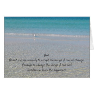 Serenity Prayer Sea Gull an the Beach