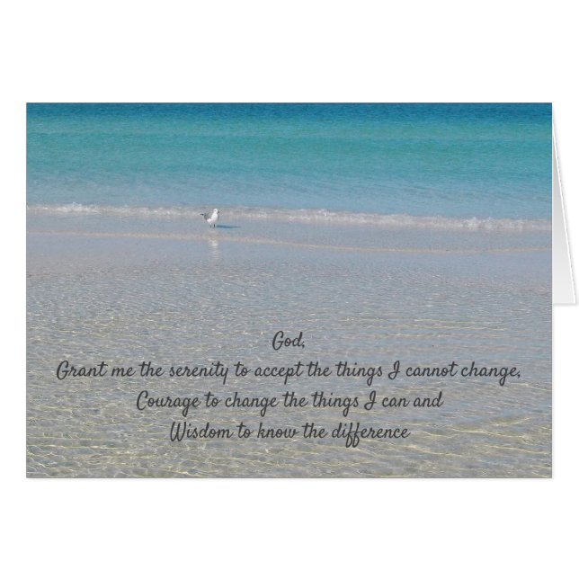 Serenity Prayer Sea Gull an the Beach (Front Horizontal)