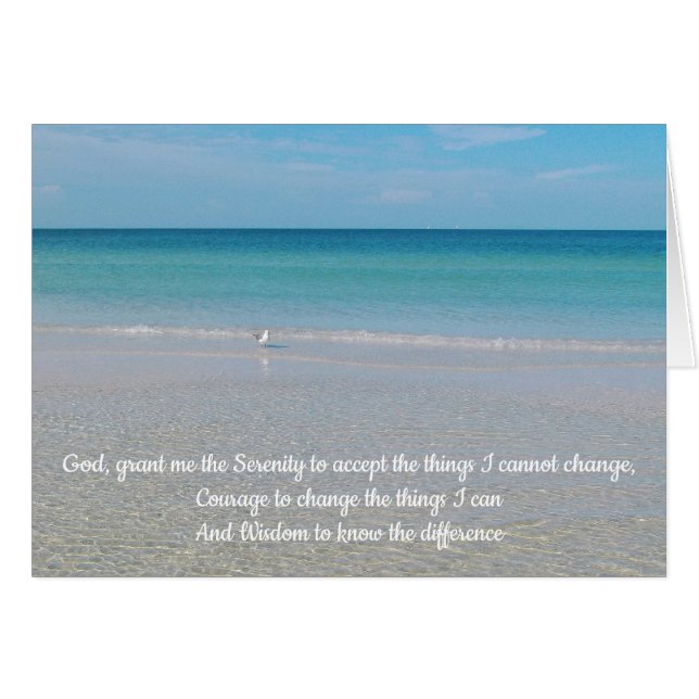 Serenity Prayer Sea Gull an the Beach (Front Horizontal)