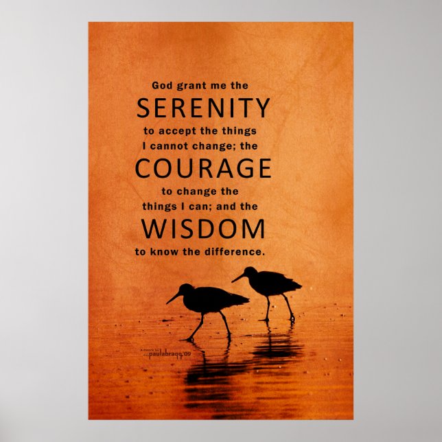 Serenity Prayer (Seagulls, Beach, God Grant Me) Poster (Front)