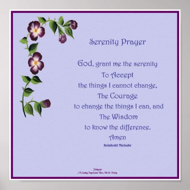 Serenity Prayer Short Poster (Front)