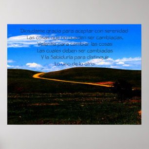 Serenity Prayer/Spanish poster/Motivational Poster
