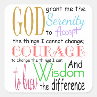 Serenity Prayer Square Sticker
