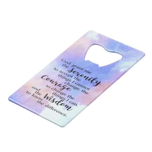 Serenity Prayer Stainless Steel Bottle Opener (Front Angled)