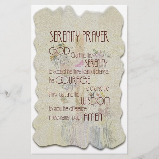 Serenity Prayer Stationery (Front)
