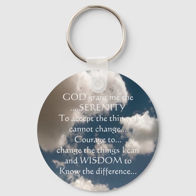 Serenity Prayer Summer Sky Key Ring (Front)