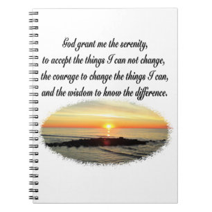SERENITY PRAYER SUNRISE PHOTO DESIGN NOTEBOOK