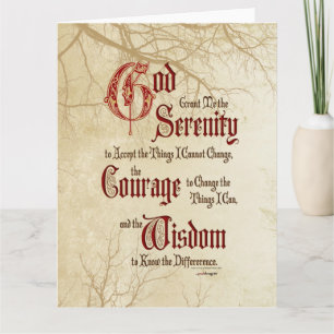 Serenity Prayer: Tree Limbs, Strength/Recovery Card